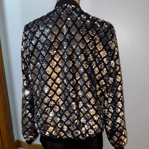Sequin Embellished Black Jacket - Picture 2 of 3